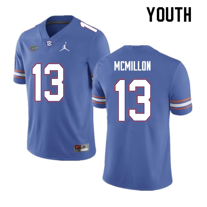 NCAA Florida Gators Donovan McMillon Youth #13 Nike Royal Stitched Authentic College Football Jersey IUL6064WI